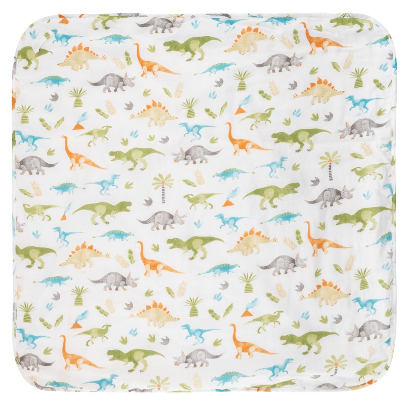 Muslin brisačka s kapuco & krpica DINO