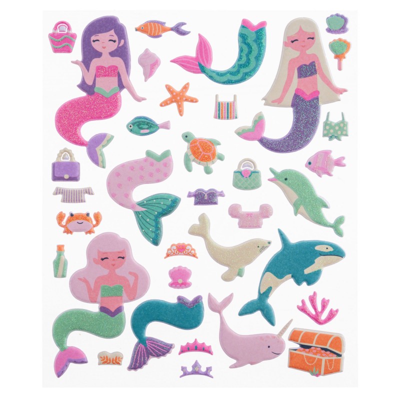 Knjiga z mehkimi nalepkami MORSKA DEKLICA