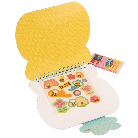 Zvezek z nalepkami in voščenimi barvicami, ČEBELICA