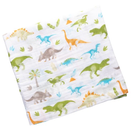 Darilni set muslin odejica & igračka DINO