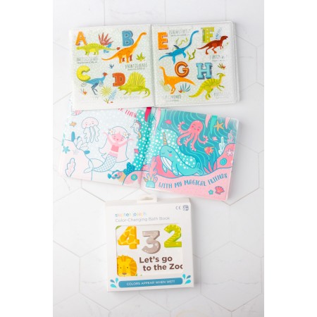 Barvno-spreminjajoča kopalna knjigica DINO