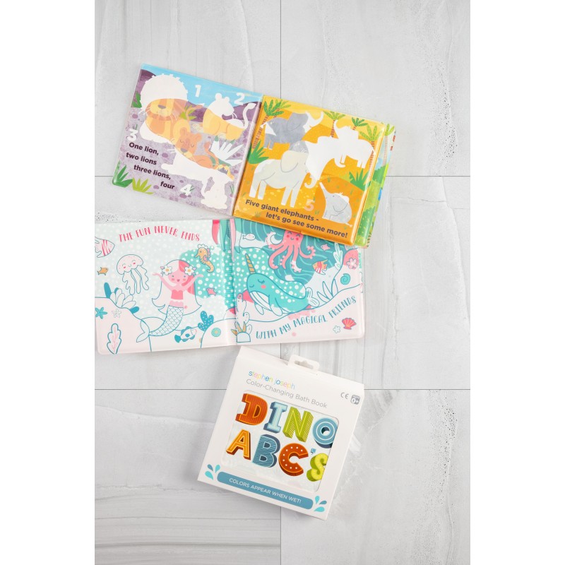 Barvno-spreminjajoča kopalna knjigica DINO